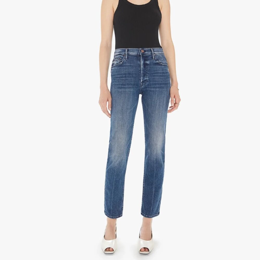 MOTHER Denim The Tomcat Hover In Out For The Evening High Rise Straight Faded
